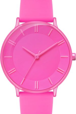 Black Silicone Strap Analog Watch with Colorful Hour Markers - Image 9